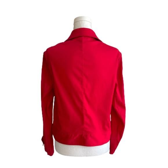 Jones New York Country Red Jacket Silver Button Zipper Closure Pockets Medium - Picture 4 of 12